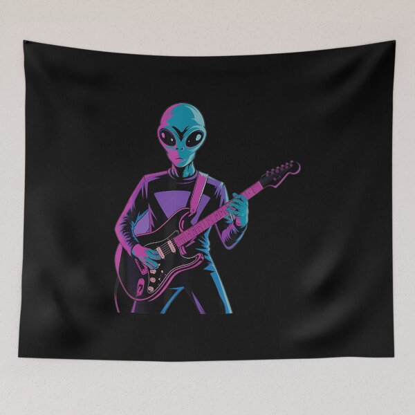 Item preview, Funny Guitarist Alien Graphic Guitars Alien Alien Guitarists designed and sold by JanieLucia.