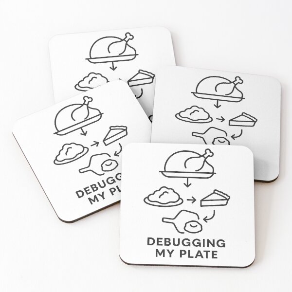 Item preview, Debugging My Plate — Developer Thanksgiving Minimal Line Art designed and sold by techy-rrr.