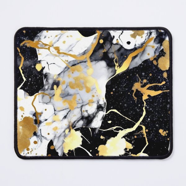 Item preview, Black, White, And Golden Hues Marbled Art Abstract designed and sold by DEC02.