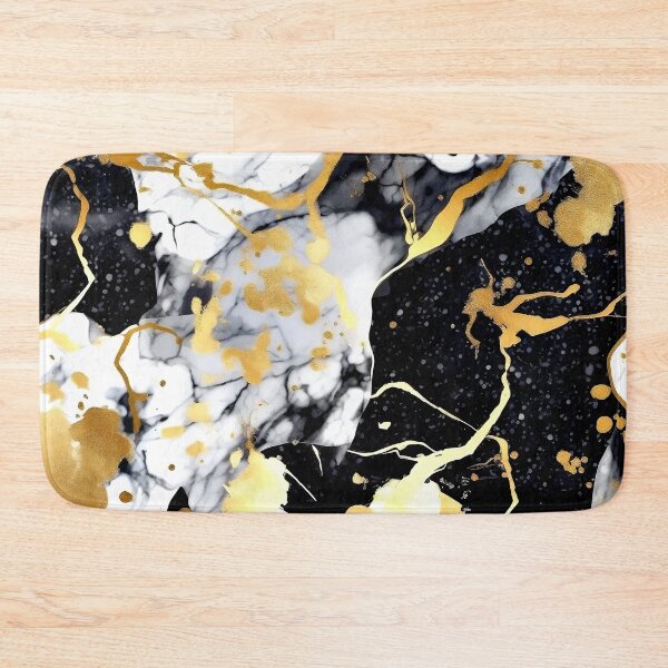 Item preview, Black, White, And Golden Hues Marbled Art Abstract designed and sold by DEC02.