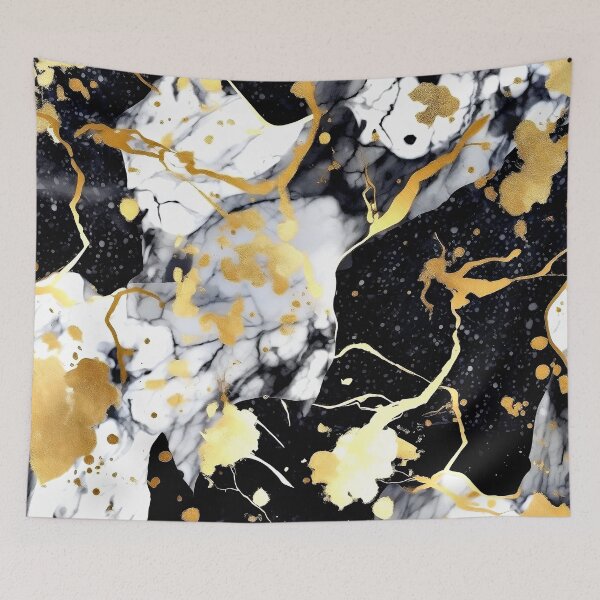 Item preview, Black, White, And Golden Hues Marbled Art Abstract designed and sold by DEC02.