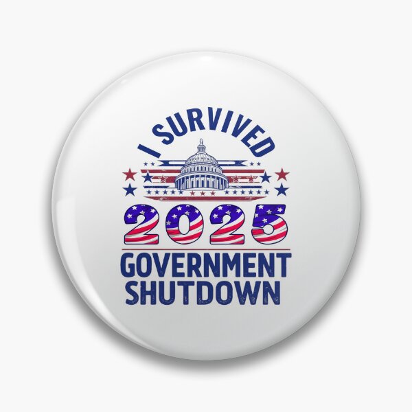 Item preview, I Survived the 2025 Government Shutdown – Vintage Political Humor Tee designed and sold by Teetreasure2.