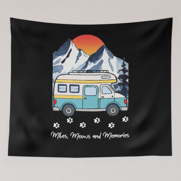 Item preview, Miles, Meows and Memories. RV and Cat design designed and sold by SofikoDesigns.