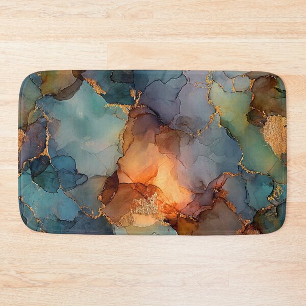 Item preview, Alcohol Ink Blue And Earthtones Marbled Art Abstract designed and sold by DEC02.