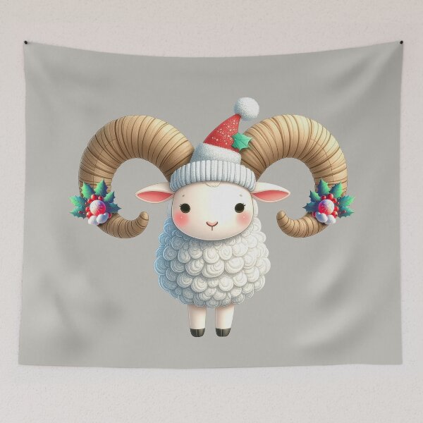Item preview, Christmas Ram x Aries Zodiac sign designed and sold by Pixelo Studio.
