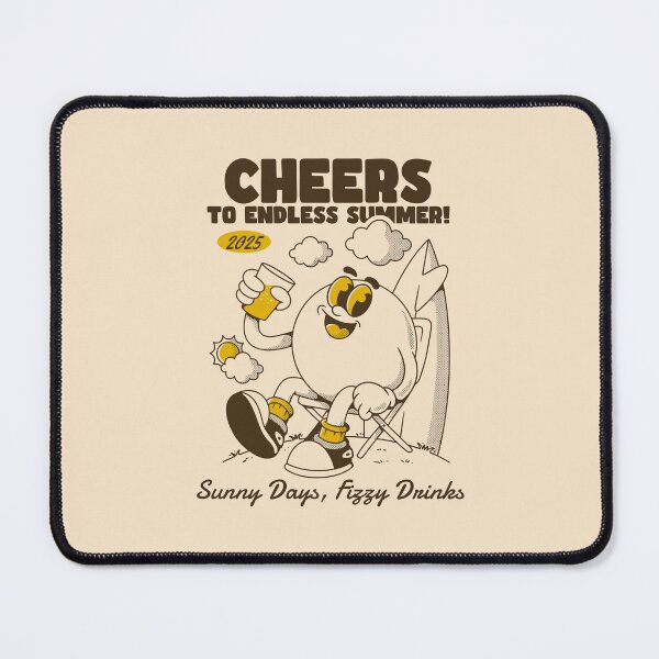 Item preview, Cheers to Endless Summer Retro Surfing Mascot Illustration designed and sold by adipra.