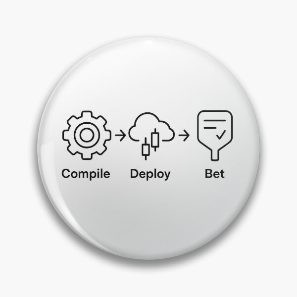 Aperçu de l'œuvre Compiler. Déployer. Parier. — Illustration minimaliste technique du Cyber Monday créée et vendue par techy-rrr.