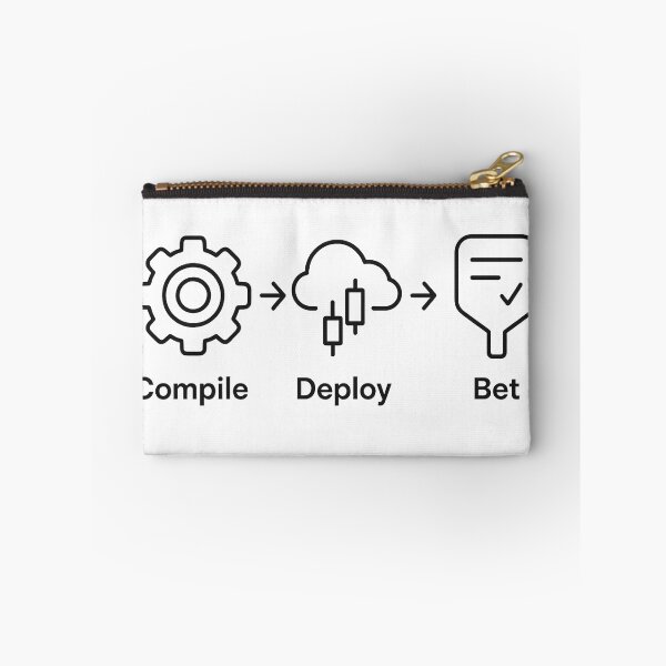 Aperçu de l'œuvre Compiler. Déployer. Parier. — Illustration minimaliste technique du Cyber Monday créée et vendue par techy-rrr.