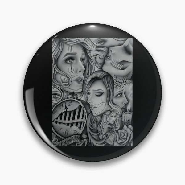 Item preview, Sad Eyes Chola Clown Chicano Art Black And Grey designed and sold by kmfsgjno1.