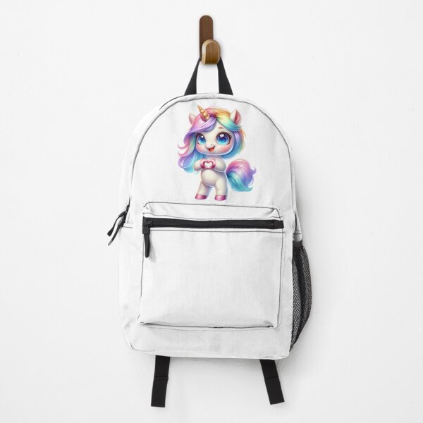 Item preview, Cute Baby Unicorn Holding Heart Chibi Rainbow Kawaii Art designed and sold by LunaPixelStudio.