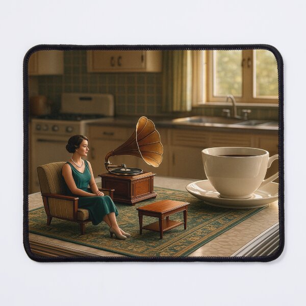 Item preview, Surreal Kitchen with Woman Listening to the Phonograph designed and sold by Tridentulus.
