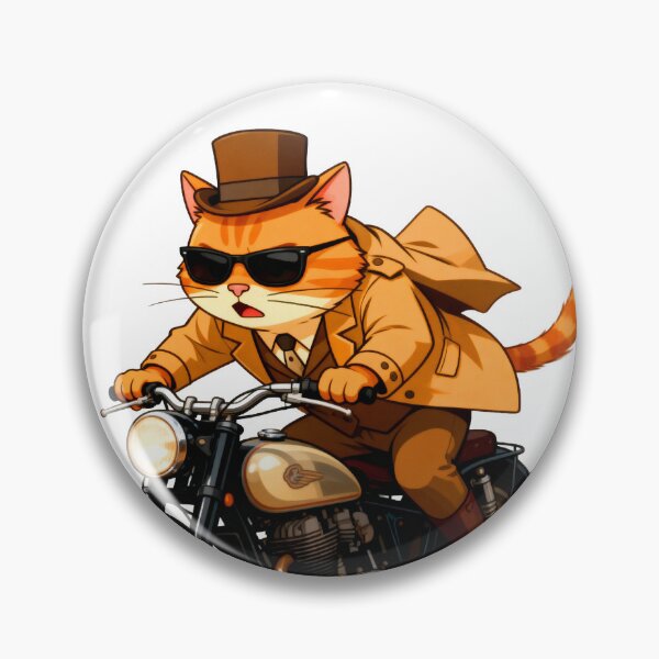 Item preview, Master Cat Detective on Vintage Motorcycle – Sleuth in Motion! designed and sold by SmartDesigner-.