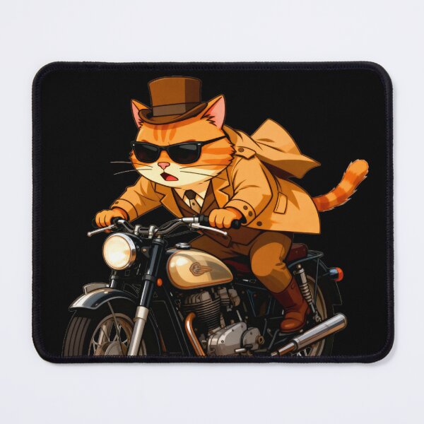 Item preview, Master Cat Detective on Vintage Motorcycle – Sleuth in Motion! designed and sold by SmartDesigner-.