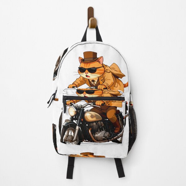 Item preview, Master Cat Detective on Vintage Motorcycle – Sleuth in Motion! designed and sold by SmartDesigner-.