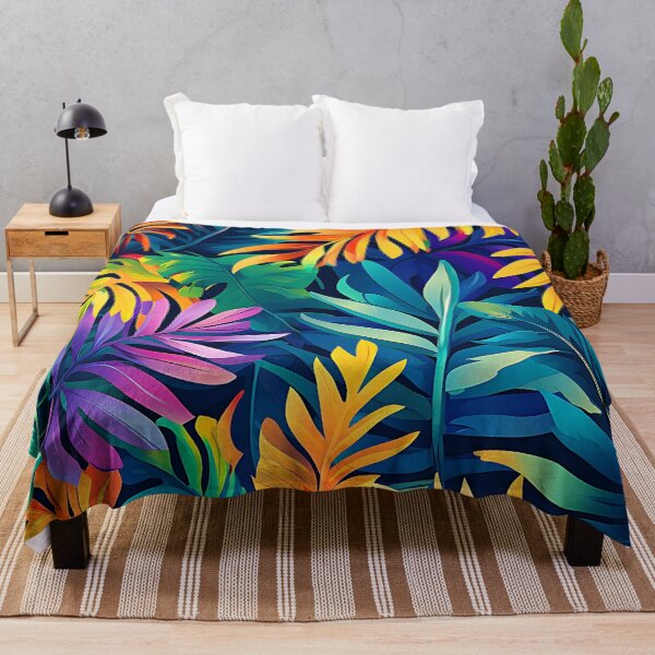 Item preview, Vibrantly Colorful Tropical Palm Leaves Exotic Fantasy Art designed and sold by DEC02.