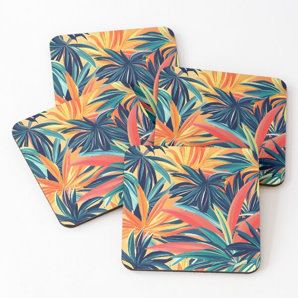 Item preview, Fantasy Exotic Vibrantly Colorful Tropical Palm Leaves Art  designed and sold by DEC02.