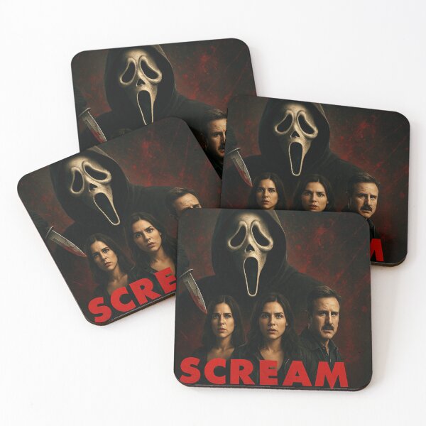 Item preview, Realistic Scream Horror Poster – Ghost Mask Killer Cinematic Artwork | Dark Slasher Movie Wall Art (16:9) designed and sold by leen12 Art Designs Prints.