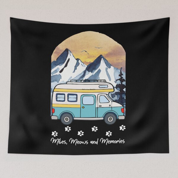 Item preview, Miles, Meows and Memories. RV and Cat design designed and sold by SofikoDesigns.