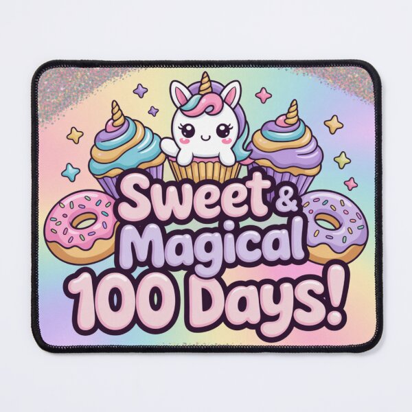 Item preview, Sweet & Magical 100 Days – Cute Unicorn Cupcake Mouse Pad designed and sold by STDesignss.