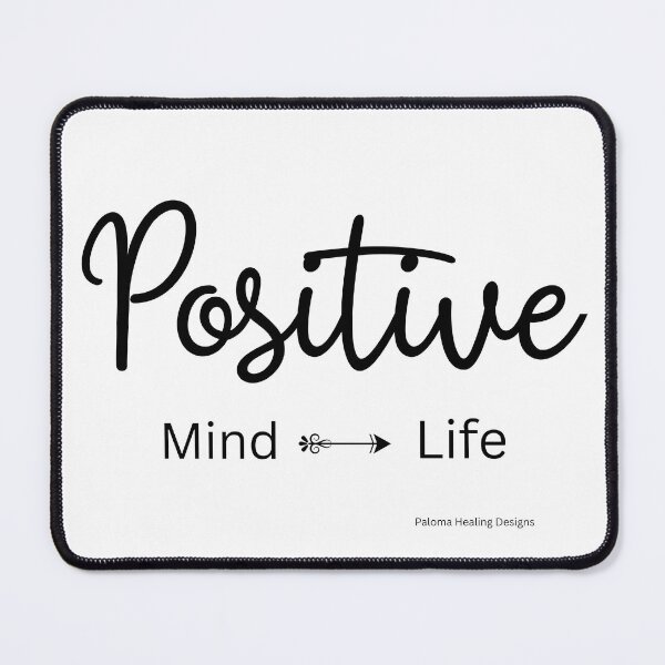 Item preview, "Positive" slogan in cursive black designed and sold by PalomaHealing24.