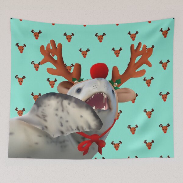 Item preview, Leopard seal reindeer designed and sold by GivernyKate.