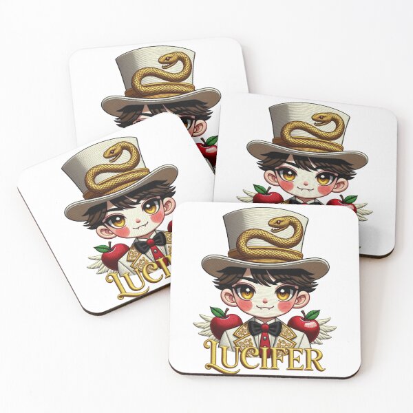 Item preview, Hazbin Hotel Lucifer Morningstar Faux Embroidery Chibi Patch - Apple Serpent Duck Sticker designed and sold by GeniePixel.