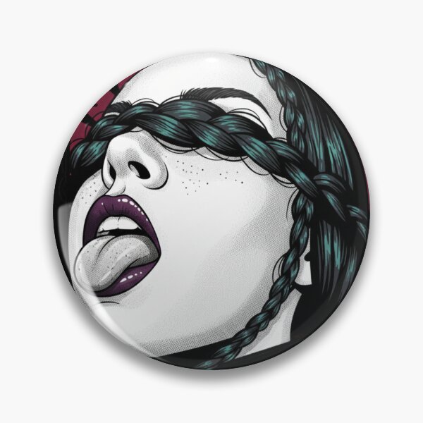 Item preview, Pop-Goth Portrait with Braids and Tongue designed and sold by Sauartsy.