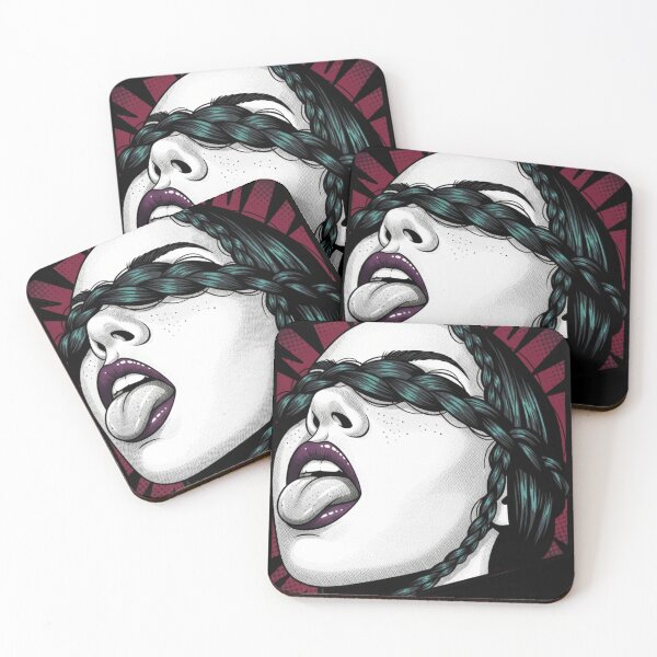 Item preview, Pop-Goth Portrait with Braids and Tongue designed and sold by Sauartsy.