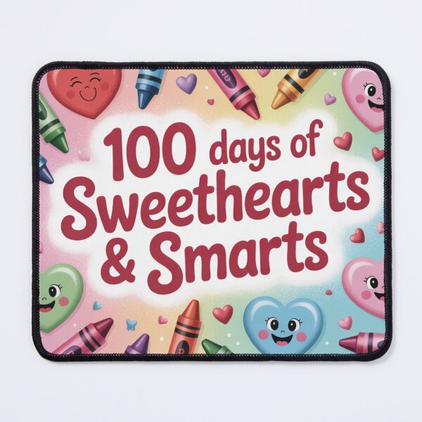 Item preview, 100 Days of Sweethearts & Smarts – Cute Crayon Hearts Mouse Pad designed and sold by STDesignss.