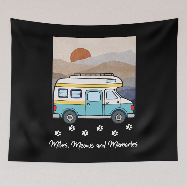 Item preview, Miles, Meows and Memories. RV and Cat design designed and sold by SofikoDesigns.