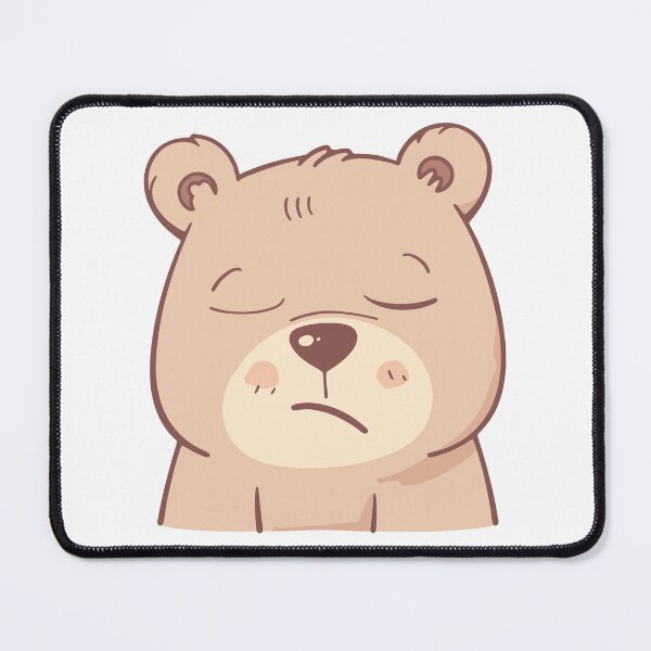 Item preview, Unimpressed Bear Illustration – Kawaii Chibi, Calm Annoyed Face, Pastel Beige Cozy Meme, Minimal Cute Animal Art designed and sold by WanwisaChuenlom.