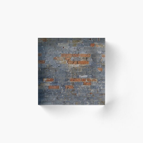 Grey Brick Wall Acrylic Block
