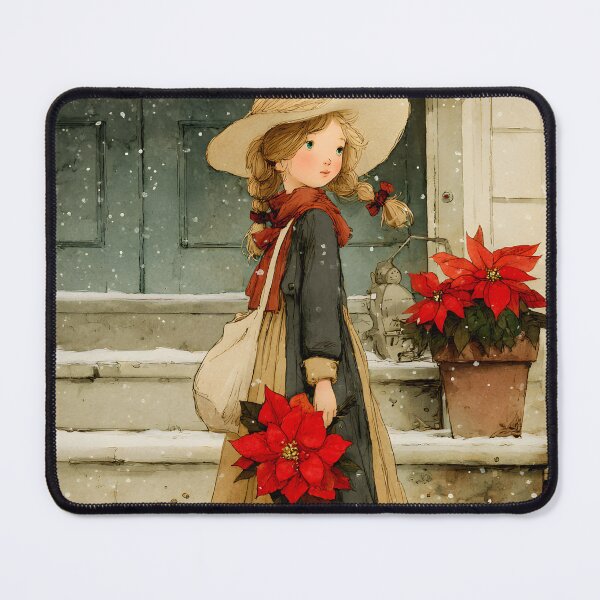 Item preview, Girl with Winter Poinsettias designed and sold by daila70.