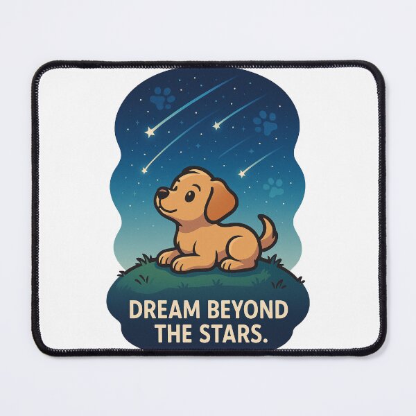 Item preview, Dreamy Shooting Star Puppy – “Dream Beyond the Stars” Inspirational Dog Design designed and sold by PawWave.