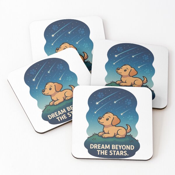 Item preview, Dreamy Shooting Star Puppy – “Dream Beyond the Stars” Inspirational Dog Design designed and sold by PawWave.