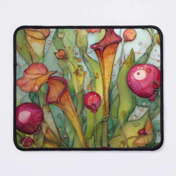 Item preview, Vibrant Botanical Pitcher Plants and Berries in Alcohol Ink Art designed and sold by dawnleblanc55.