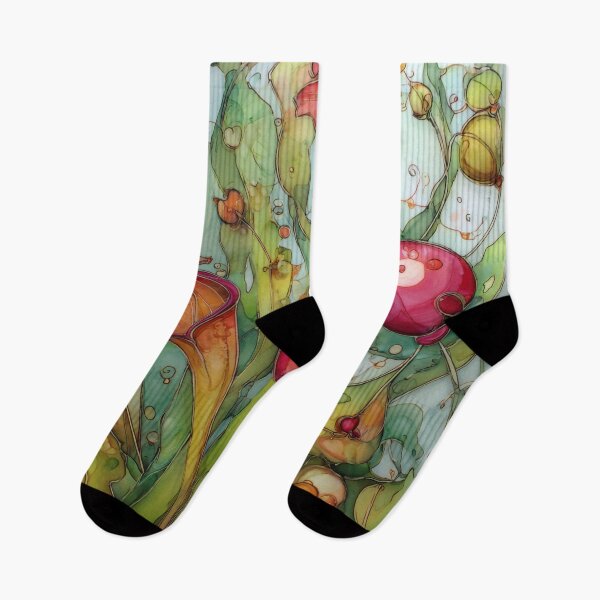 Item preview, Vibrant Botanical Pitcher Plants and Berries in Alcohol Ink Art designed and sold by dawnleblanc55.
