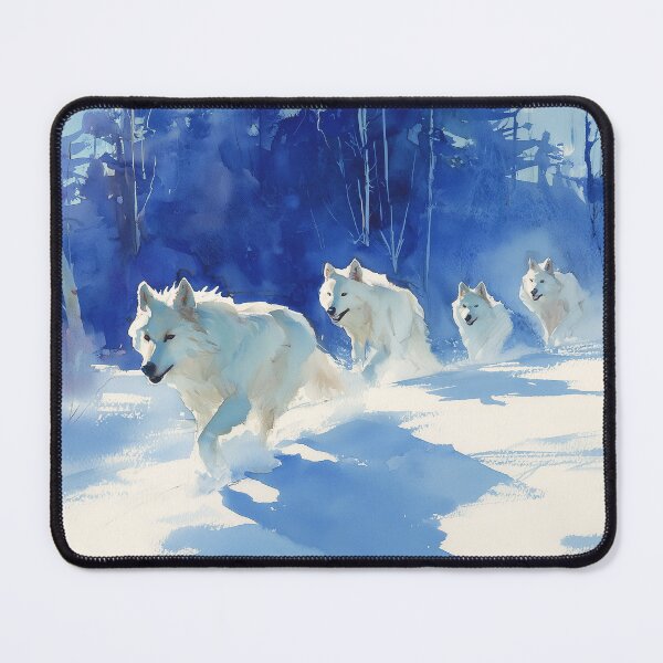 Item preview, Wolves Running Through Snowy Forest designed and sold by laurashawart.