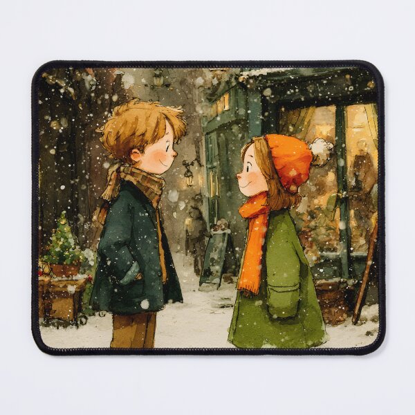 Item preview, Cozy Winter Moment on a Snowy Street designed and sold by daila70.
