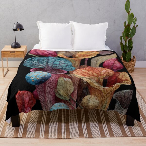Item preview, Vibrant Botanical Fantasy – Colorful Abstract Pitcher Plants & Pods designed and sold by dawnleblanc55.