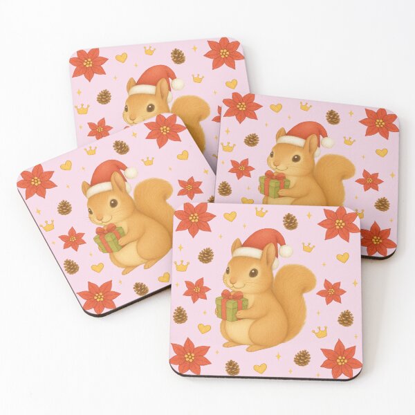 Item preview, Christmas Squirrel - Pink designed and sold by HIMEKARI.