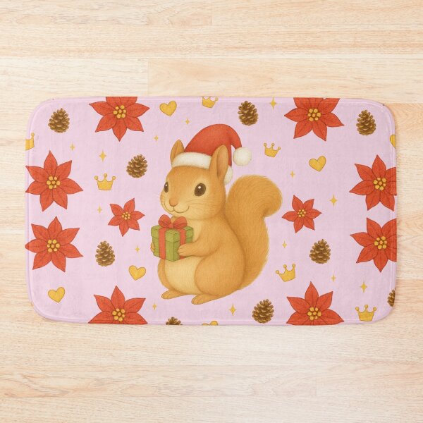 Item preview, Christmas Squirrel - Pink designed and sold by HIMEKARI.