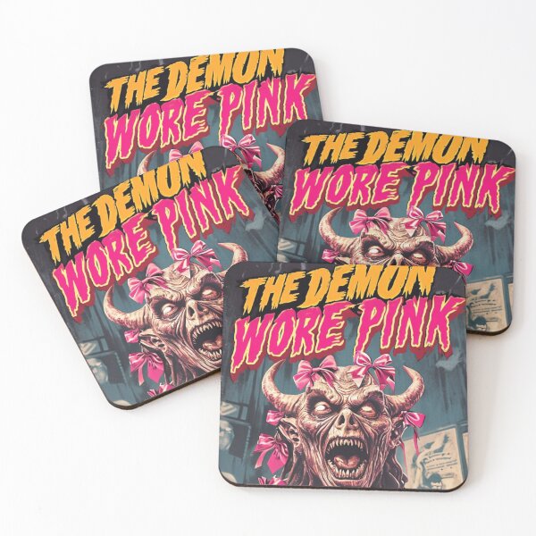 Item preview, The Demon Wore Pink Gothic Horror Movie Poster | Retro Coquette Demon Gift designed and sold by Antik by Schulz.