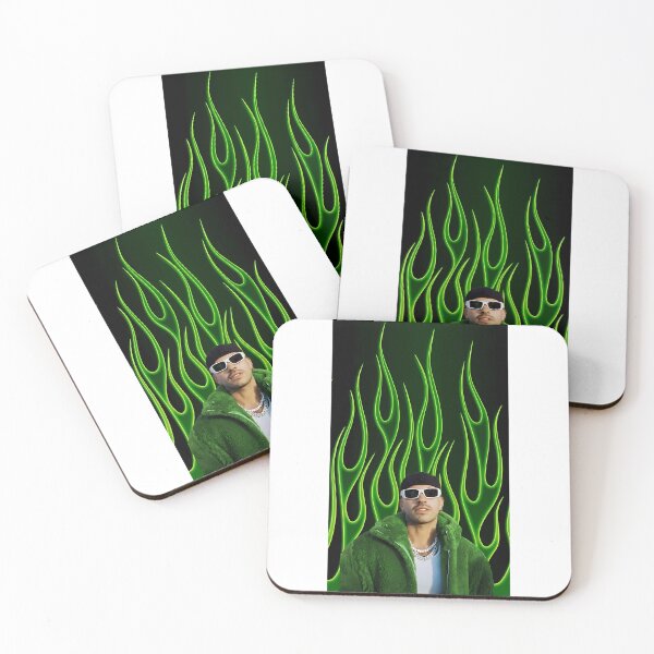 Item preview, Feid Neon Green Flames  Urban Latin Aesthetic Design designed and sold by LDichols233.