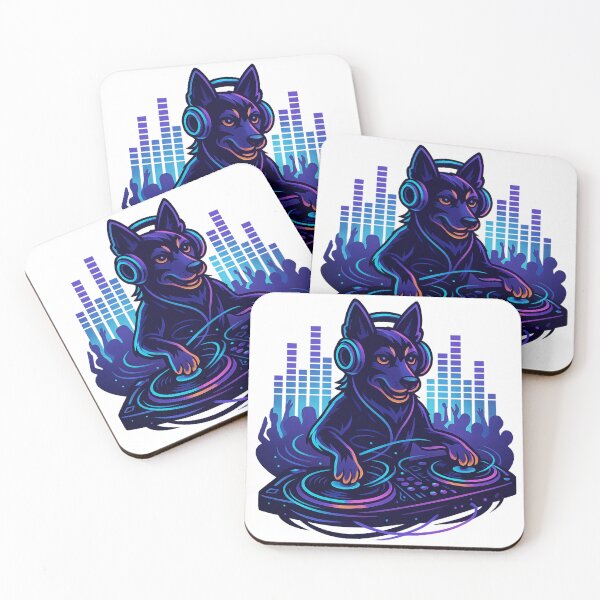 Item preview, DJ Pawstorm – Neon EDM Dog DJ on Futuristic Turntable designed and sold by PawWave.