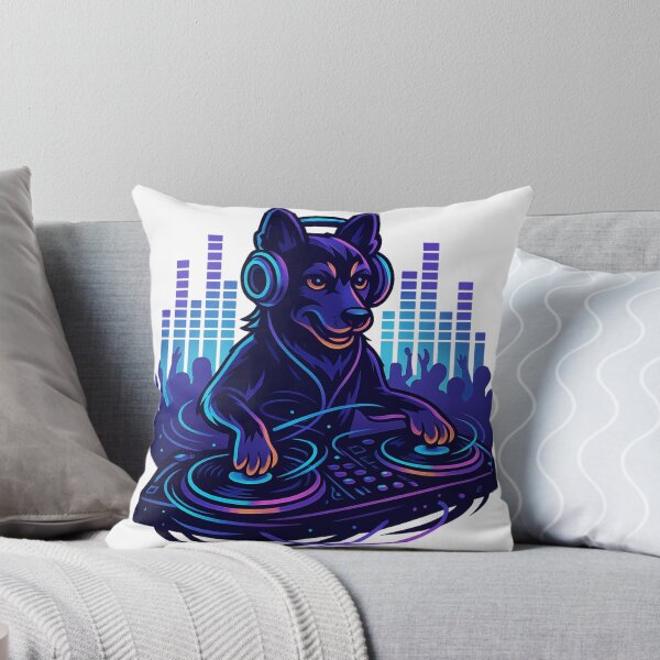 Item preview, DJ Pawstorm – Neon EDM Dog DJ on Futuristic Turntable designed and sold by PawWave.