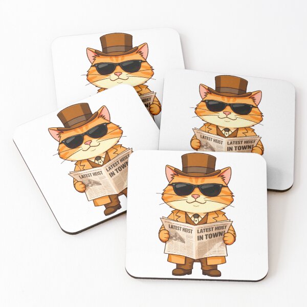 Item preview, Master Cat Detective Reading Newspaper – Latest Heist in Town! designed and sold by SmartDesigner-.