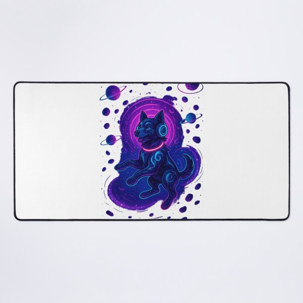 Item preview, Galactic Club Wanderer – Neon Cosmic Dog in Zero Gravity Rave designed and sold by PawWave.