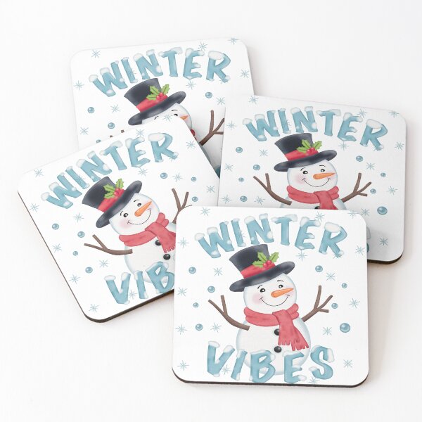 Item preview, Cute Snowman “Winter Vibes” Christmas Typography Design designed and sold by wanderbloomm.