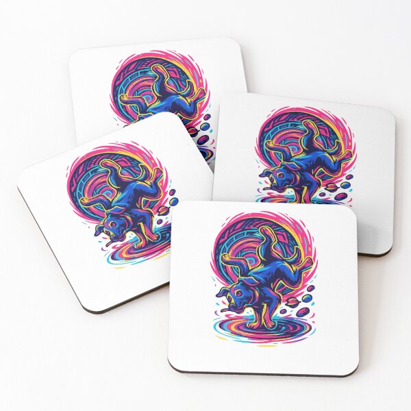 Item preview, Vortex Dancer – Psychedelic Neon Breakdancing Dog Art designed and sold by PawWave.